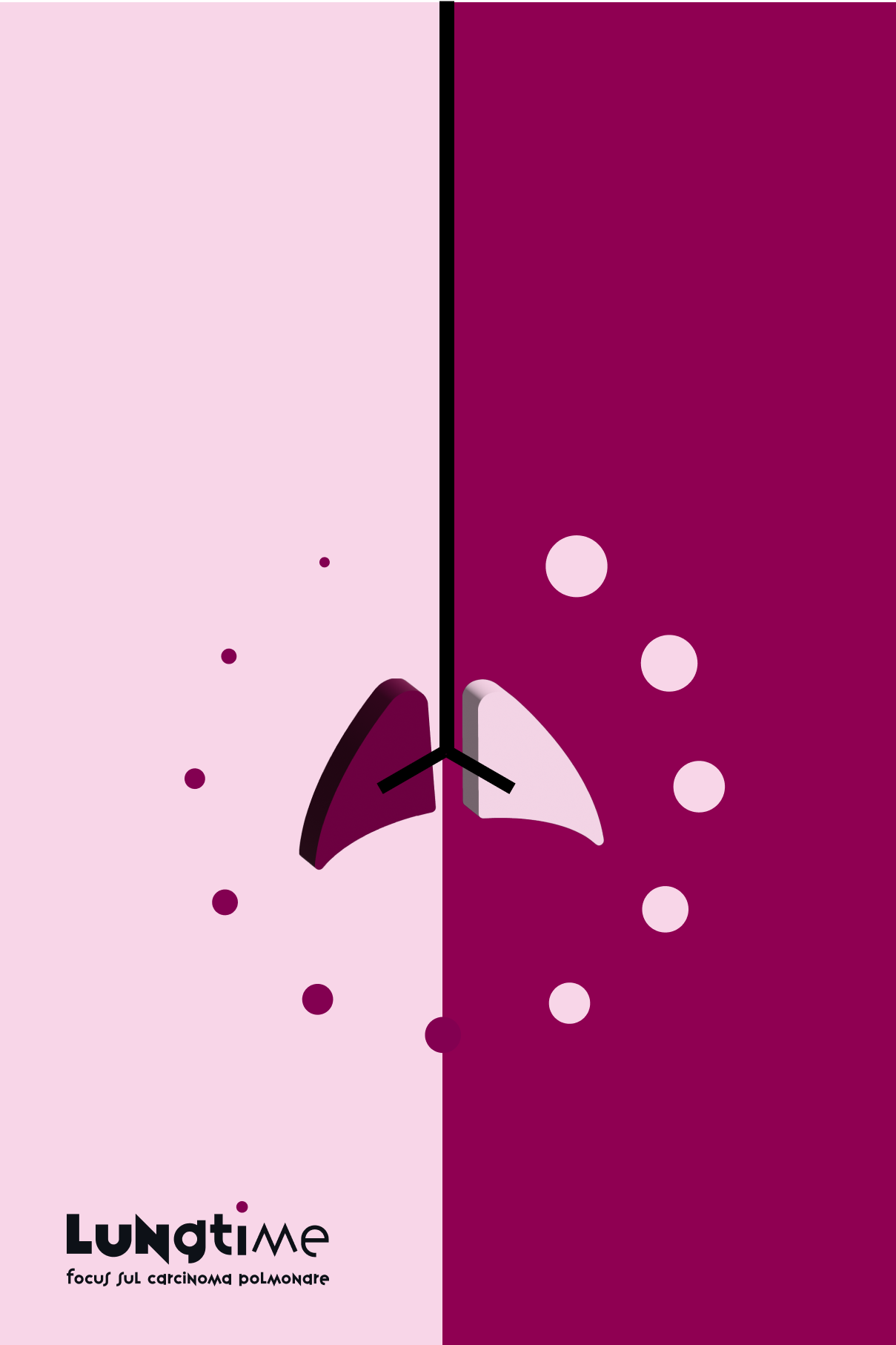 Immagine di polmoni su sfondo rosa e fuxia con scritta lungtime