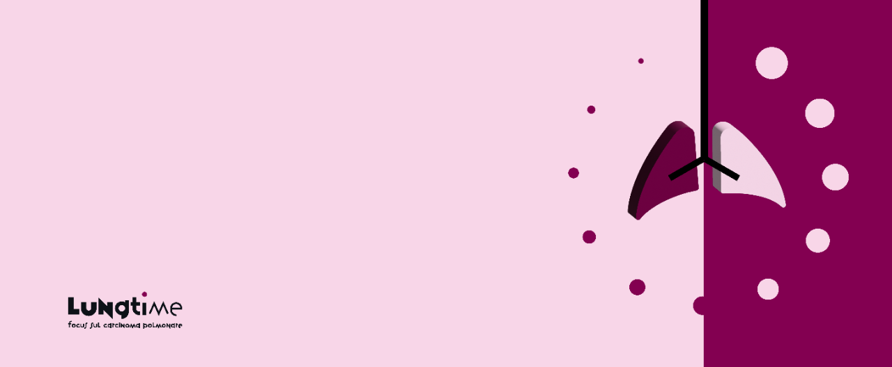 Immagine di polmoni su sfondo rosa e fuxia con scritta lungtime